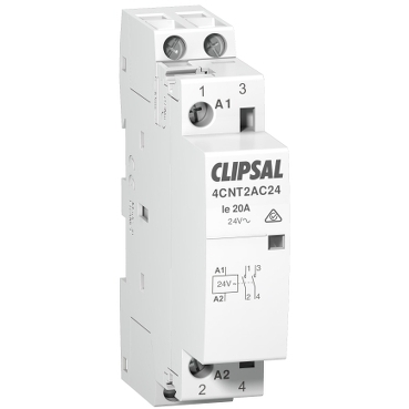 Clipsal MAX4 Contactor 25 A 24 VAC 2 NO + 2 NC 1 Module