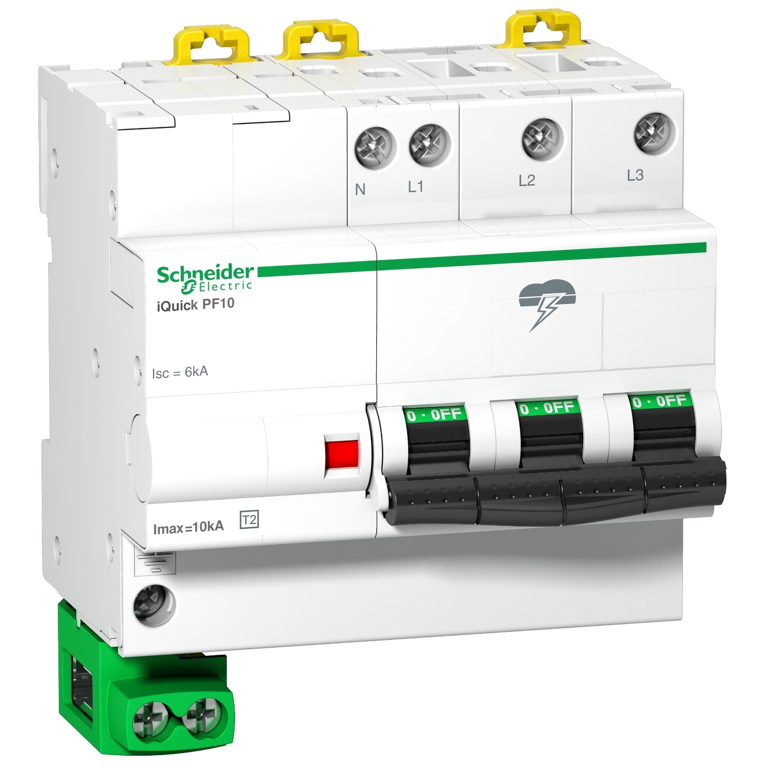 Túlfeszültség-levezető 3P+N T2 TN-S TT 400V/AC 20kA 5M Acti9 iQuick PF Schneider