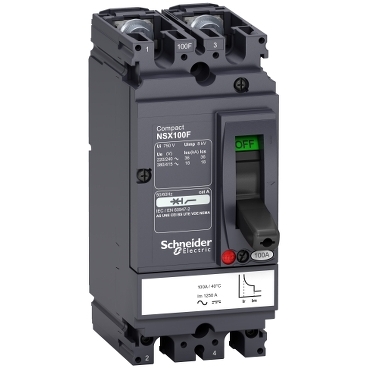 Compact NSX for Direct Current Schneider Electric Interruptores automáticos para aplicaciones CC de 100 a 630 A
