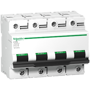 Acti9 C120 - Din rail miniature circuit breaker, 4 poles