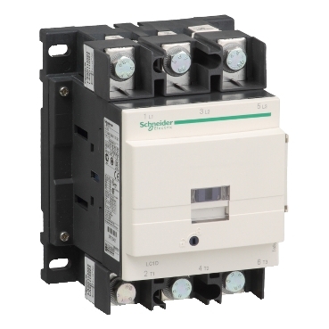 TeSys LC1D115 or LC1D150 contactor, 3 poles, screw clamp terminals or lugs, without cover, 115A or 150A