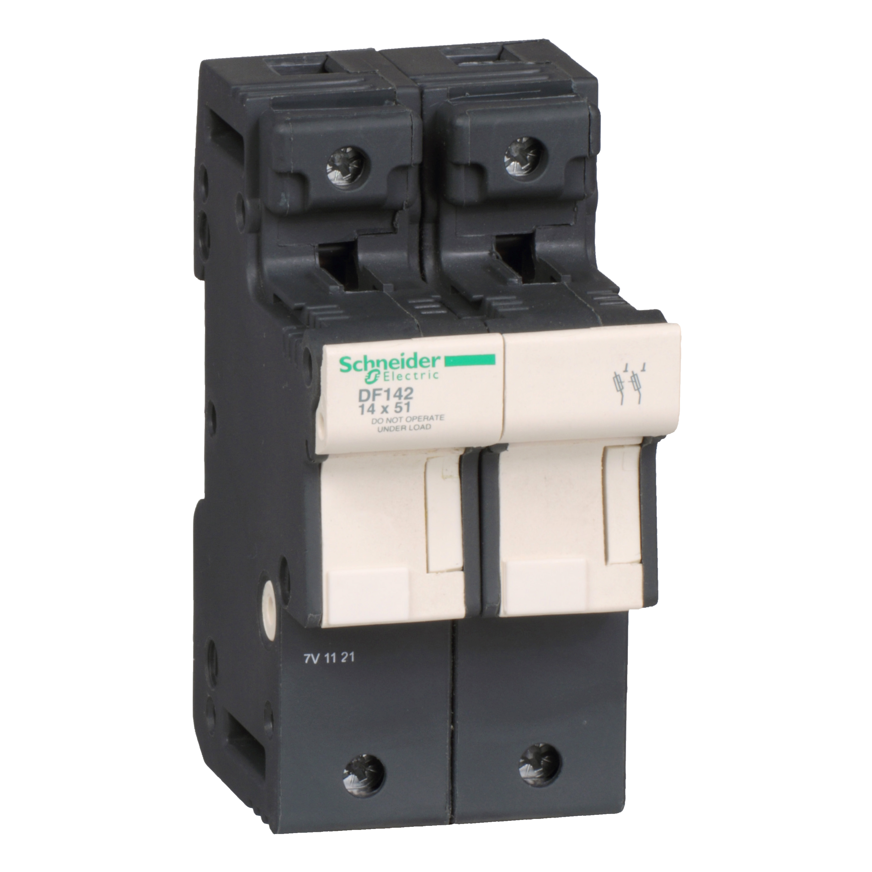 Fuse carrier, TeSys DF, 2P, 50A, 690VAC, fuse size 14x51mm