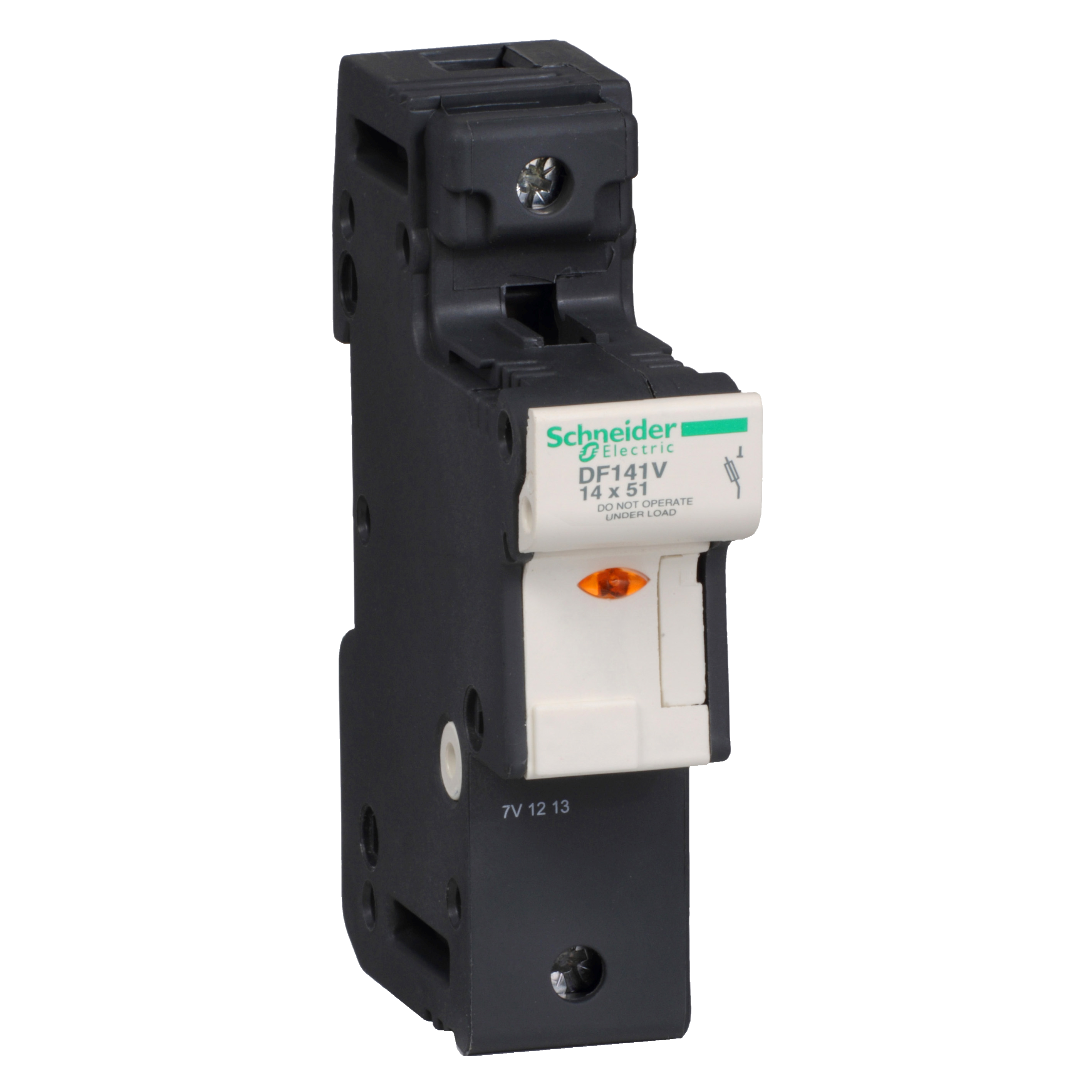Fuse carrier, TeSys DF, 1P, 50A, 690VAC, fuse size 14x51mm, blown fuse indicator