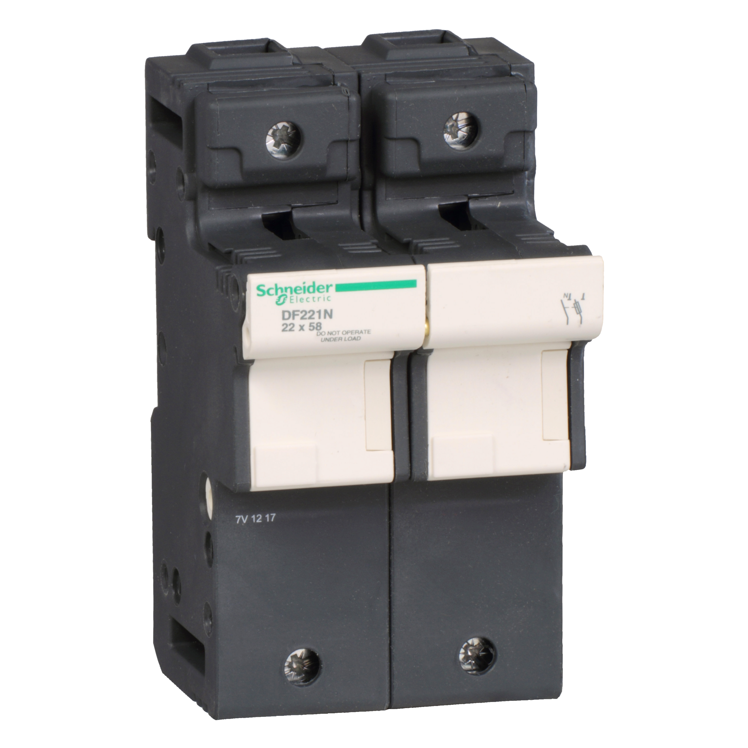 Fuse carrier, TeSys DF, 1P+N, 125A, 690VAC, fuse size 22x58mm, with tubular link