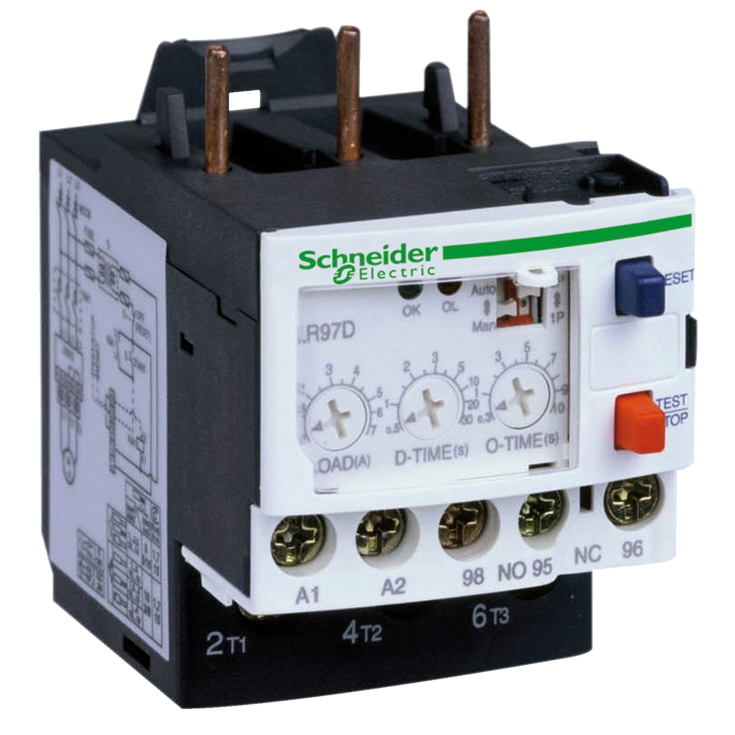Electronic overcurrent relay, TeSys LR97D, 100 to 120VAC, 5 to 25A, 1C/O