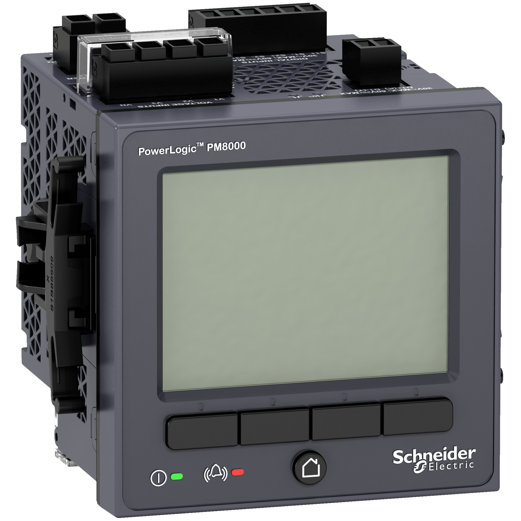 Power quality meter, PowerLogic PM8000, Essential, integrated display, 64MB, 128s/c