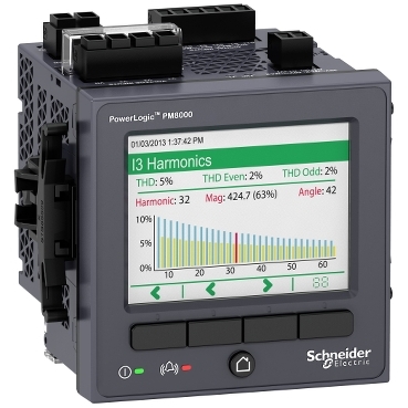 PowerLogic PM8000 series Schneider Electric Compact, high-performance meters for cost and network management applications on feeders and critical loads.