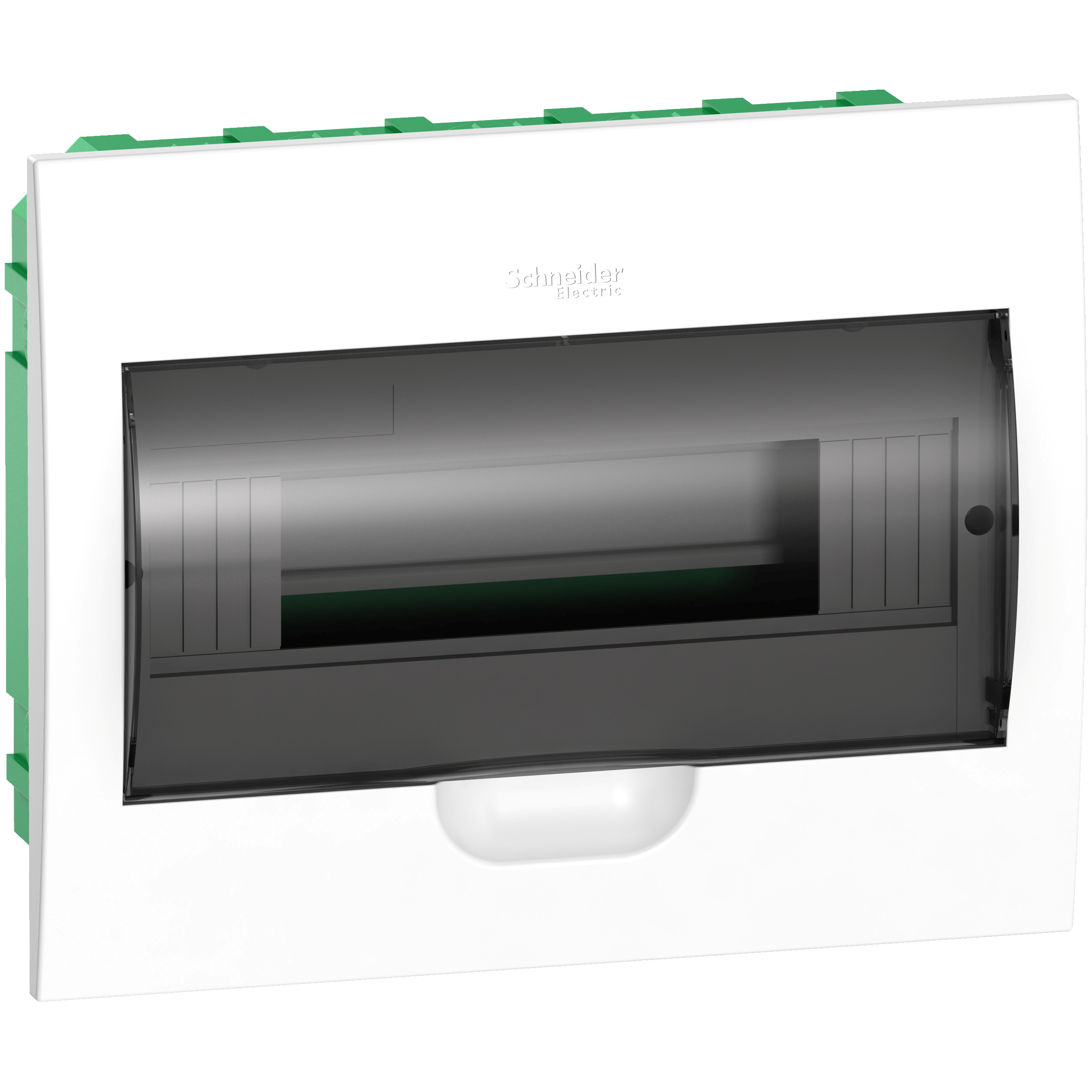 Easy9 - flush enclosure 12 modules - smoked door - with E/N term.blocks