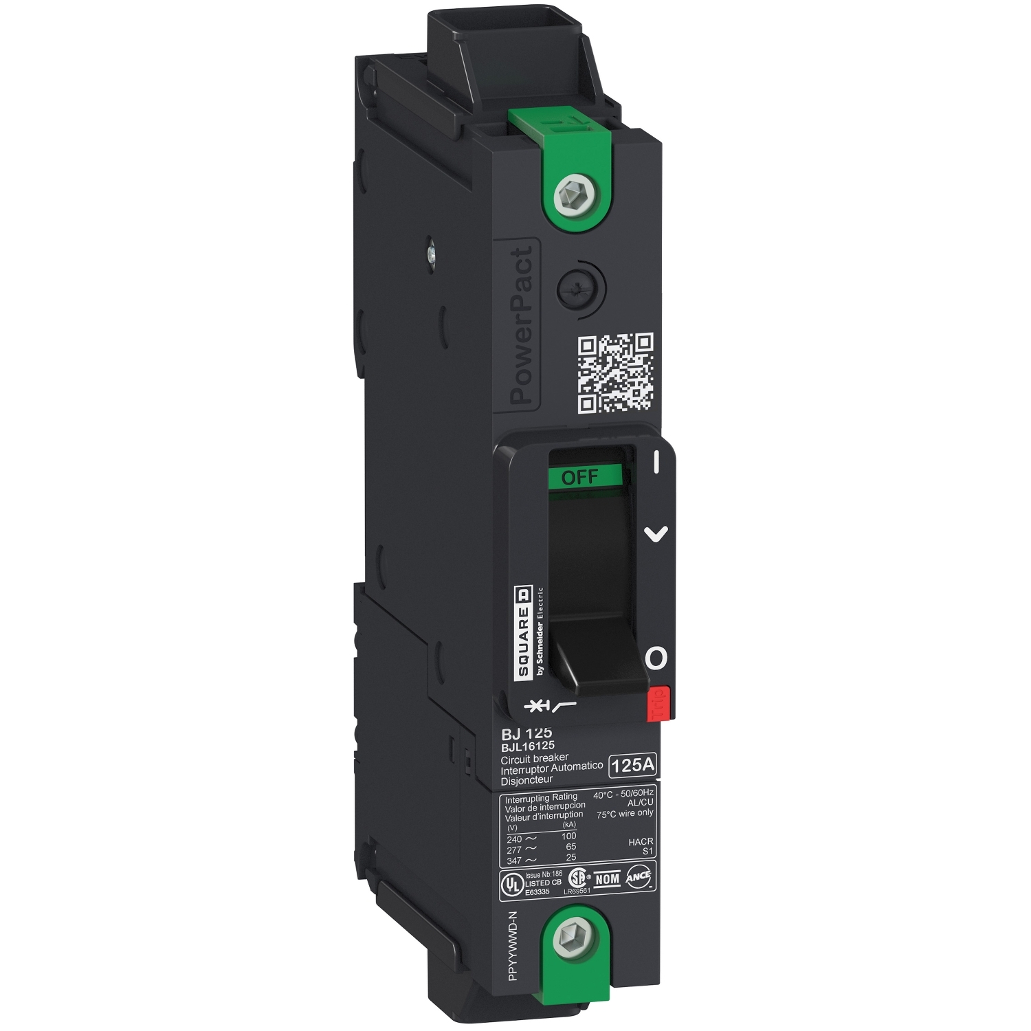 BDP26045 PowerPact B Circuit Breaker, 45A, 2P, 600Y/347V AC, 14kA at 600Y/347 UL EverLink