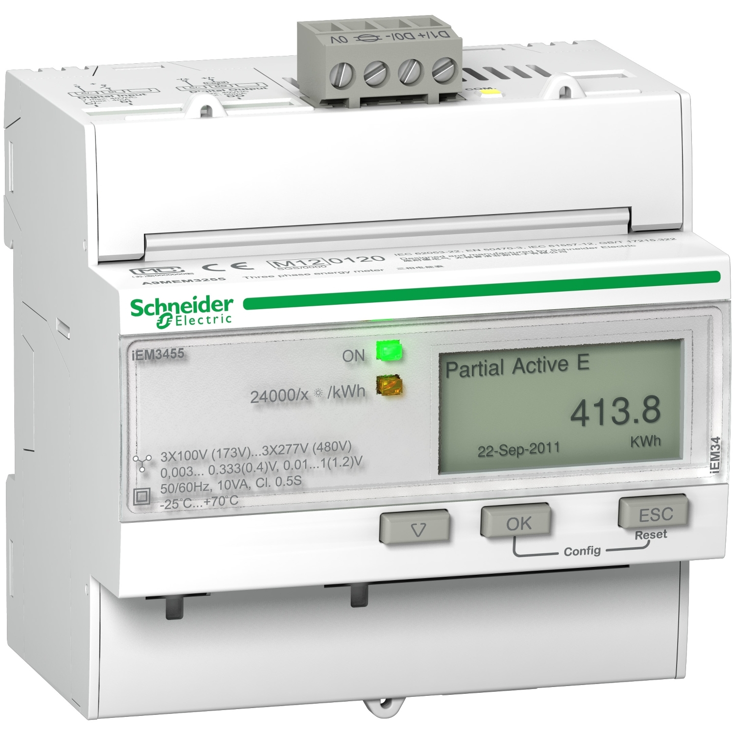 iEM3555 energy meter - Modbus - 1 DI - 1 DO - multi-tariff - Rogowski coil