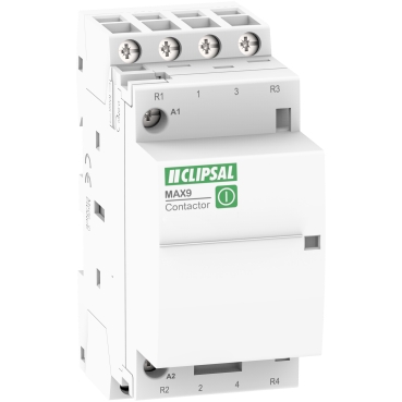 MAX9, Contactor, 2 NO + 2 NC, 25A, Ue=415VAC, Uc=240VAC, 2 Modules