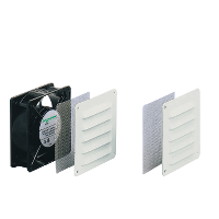  NSYCVF54M230MM2 NSYCVF54M230MM2 Climasys ventilator 54 m3/h, 230V, 2 metalne rešetke i 2 filtera za insekte Tip proizvoda ili komponente	
Ventilator
Type of filter	
Protiv insekata
Flow rate	
Slobodan protok bez filtera ili rešetke: 170 m3/h
Ukupan protok: 54 m3/h pri 50 Hz
Naponski ulaz	
230 V 50/60 Hz
Dopunske informacije
Visina	
120 mm spoljašnja:
Širina	
120 mm spoljašnja:
Dubina	
38 mm spoljašnja:
Dimenzije izreza	
96 x 96 mm
Materijal	
Izlaznu rešetku: čelik
Filter: nerđajući čelik 304L
Boja	
Izlaznu rešetku: siva (RAL 7035)
Ip stepen zaštite	
IP33
Sastav uređaja	
1 axial motor
1 napojni kabl
2 filter protiv insekata
2 metalna rebra za ventilaciju 