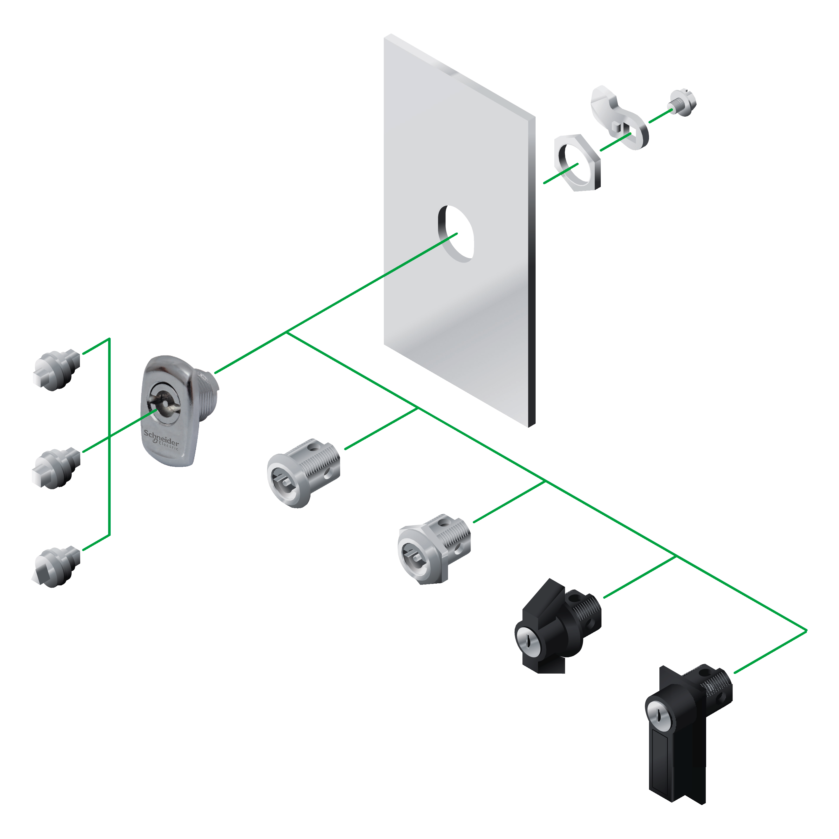 SSteel 7mm square lock insert