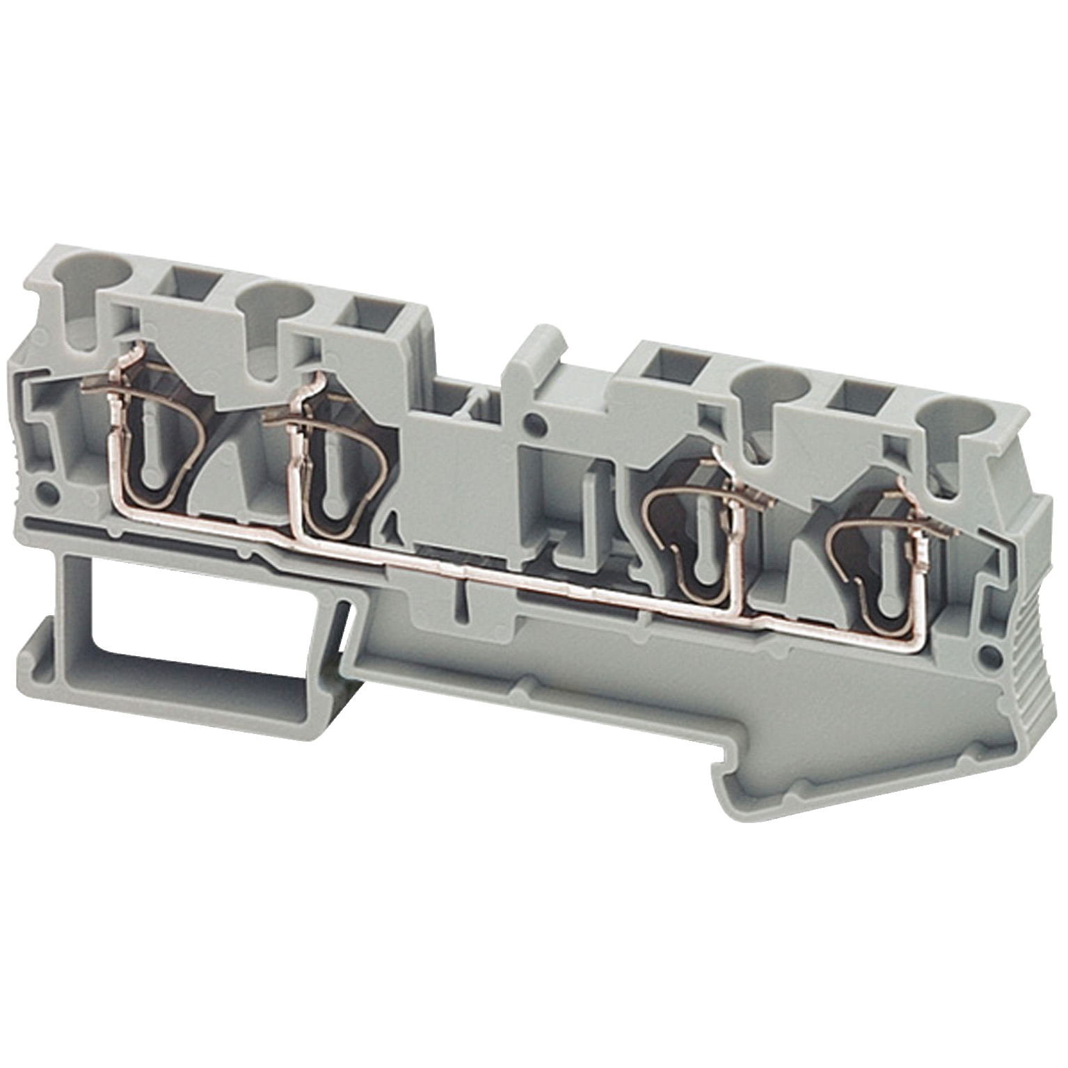 Terminal block, Linergy TR, spring type, feed through, 4 points, 4mm², grey, set of 50