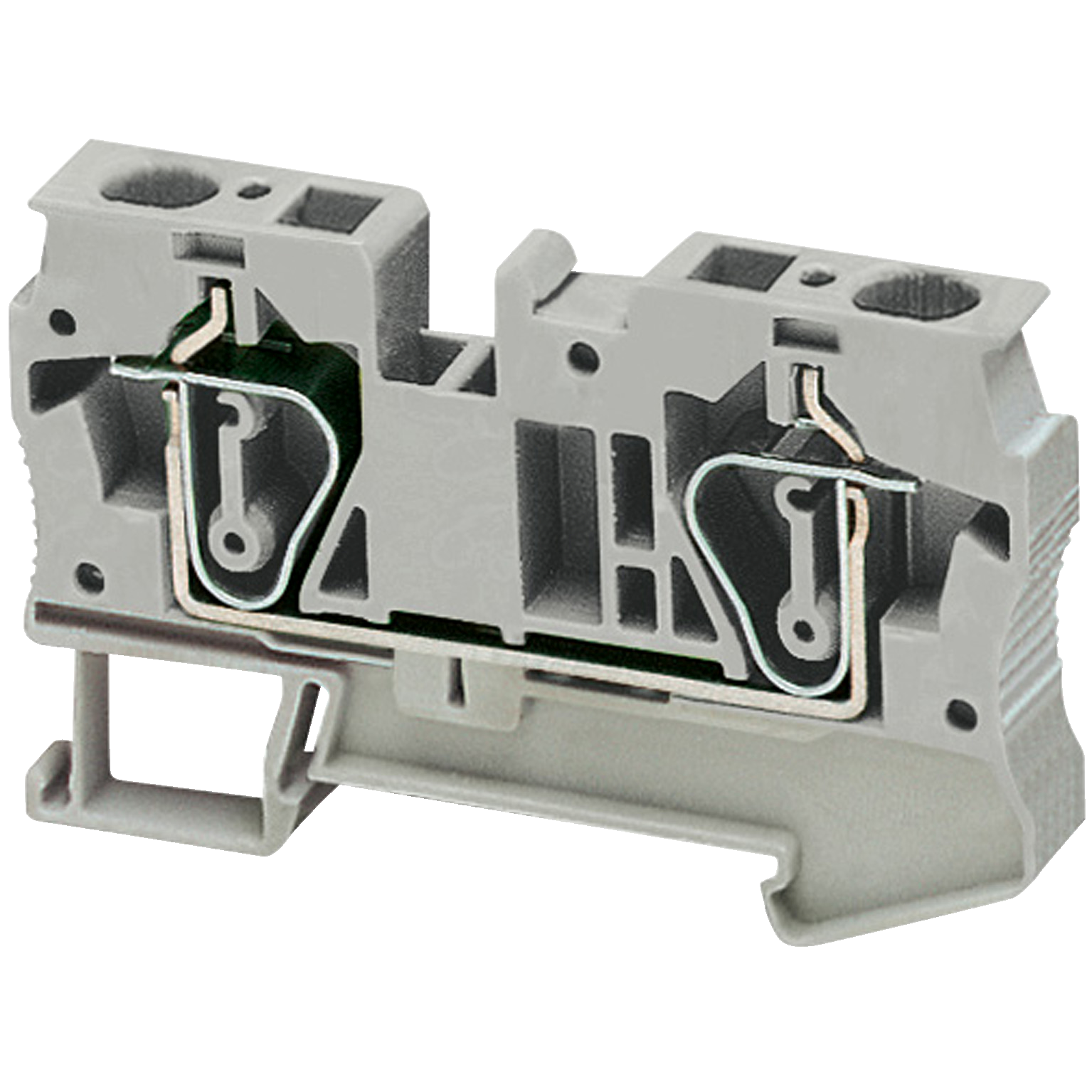 Terminal block, Linergy TR, spring type, feed through, 2 points, 6mm², grey, set of 50