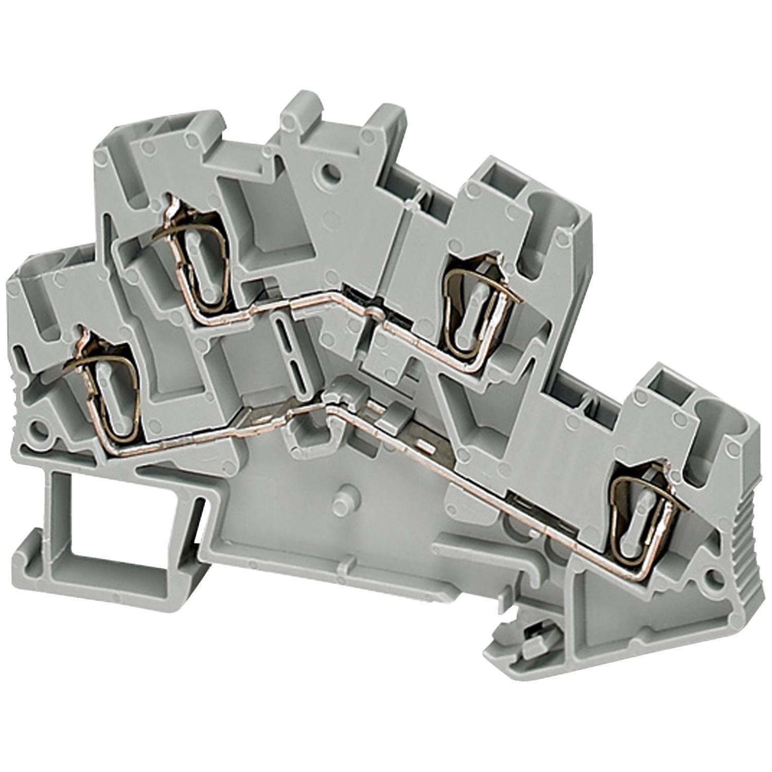Terminal block, Linergy TR, spring type, feed through, 2 level, 4 points, 2.5mm², grey, set of 50