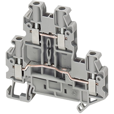 Linergy Passthrough Terminal Block, 4mm², 30A, Double Level, 1x1 Screw
