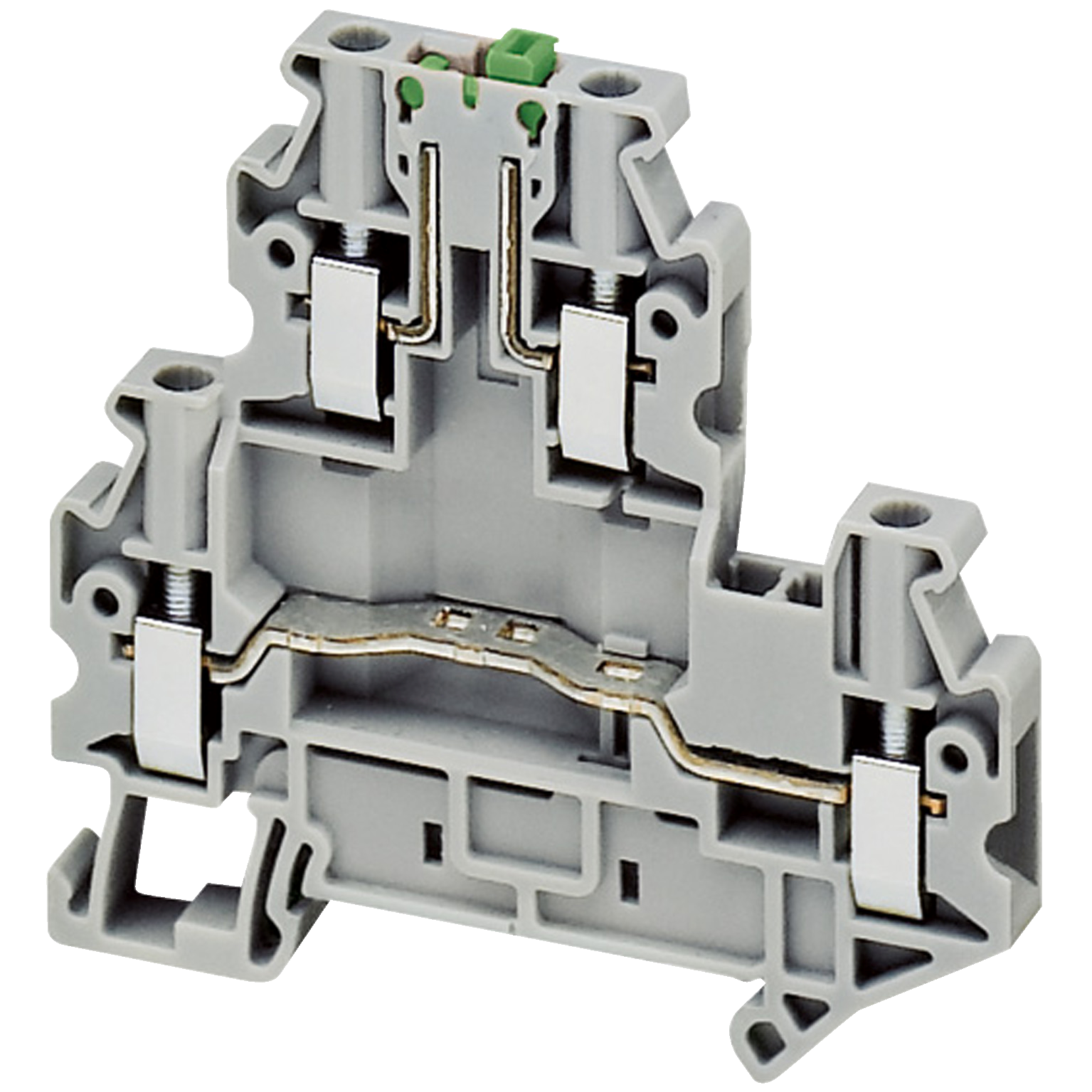 Terminal block, Linergy TR, screw type, knife disconnect, double level, 4 points, 4mm², grey