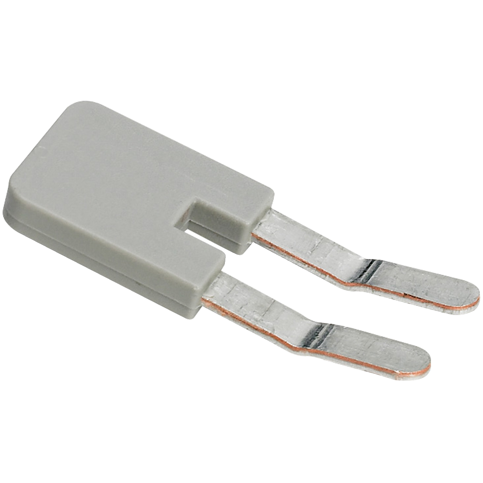 Plug-in bridge, Linergy TR, 2 points, for mini spring terminals NSYTRR24M, 2 way, grey, set of 10