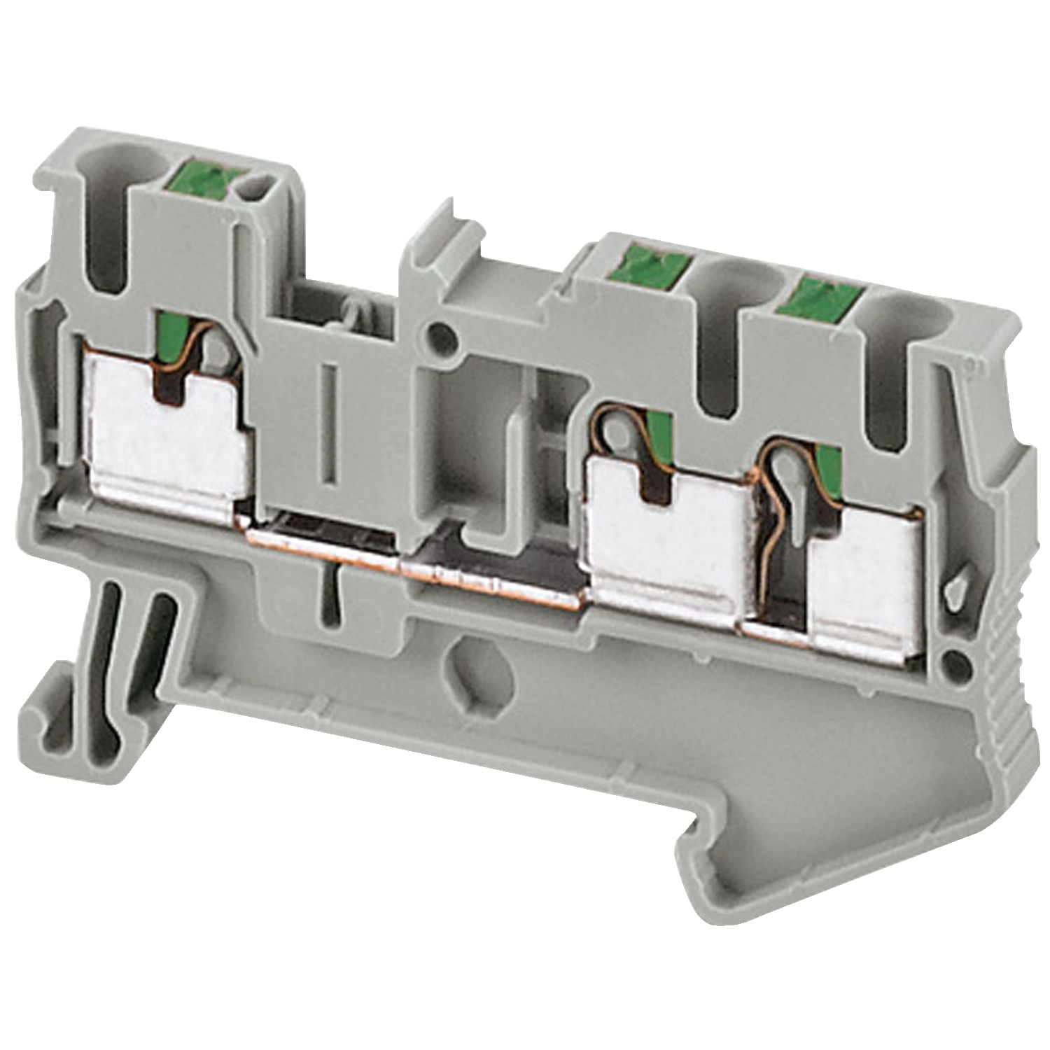 Terminal block, Linergy TR, push-in type, feed through, 3 points, 2.5mm², grey, set of 50