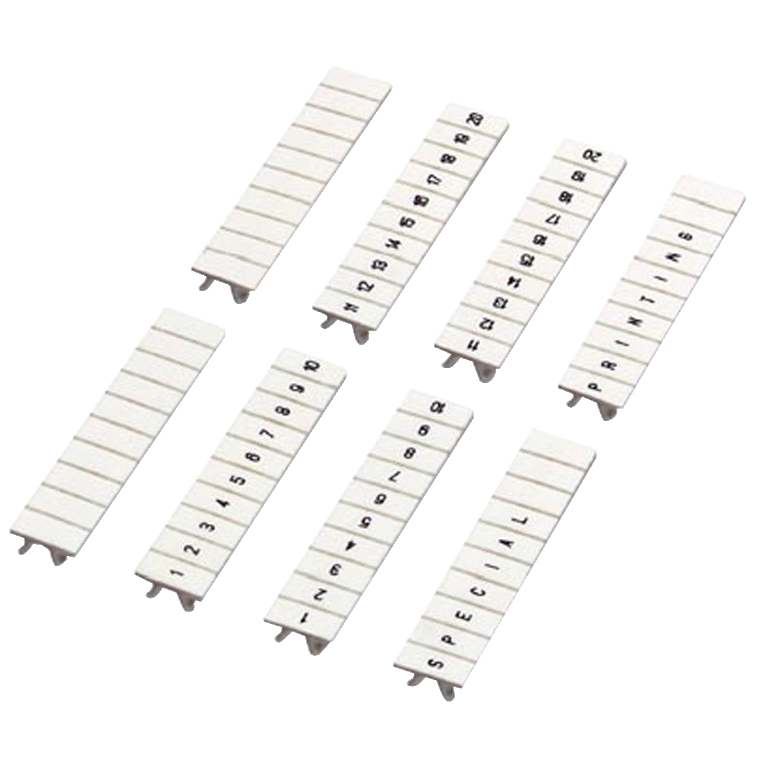 Marking strip, Linergy TR, clip in type, 5mm, printed characters 21 to 30, printed horizontal, white, Set of 10