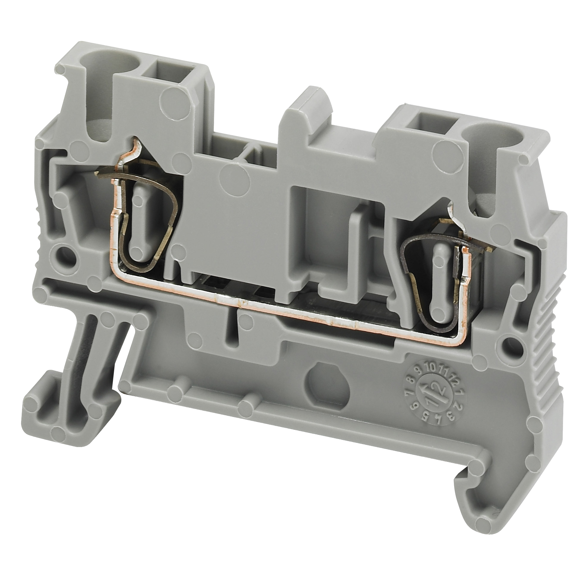 Terminal block, Linergy TR, spring type, feed through, 2 points, 2.5mm², grey
