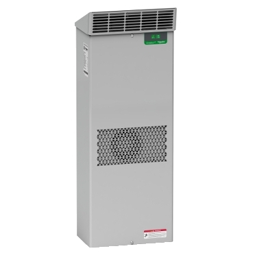  NSYCUHD1K6 NSYCUHD1K6 ClimaSys bočna rashladna jedinica - 1600W na 230 V Tip proizvoda ili komponente	
Uređaj za hlađenje
mounting type	
Strana
Tip instalacije	
Na otvorenom
Namena proizvoda	
Za ormane
Način montiranja	
Zavrtnjima
Naponski ulaz	
230 V 50/60 Hz
Broj faza mreže	
Monofazne
Snaga hlađenja	
1600 W 50/60 Hz L35-L35
1230 W 50/60 Hz L35-L50
Dopunske informacije
Visina	
999 mm
Širina	
405 mm
Dubina	
237 mm
[in] nazivna struja	
5,4 A
Udarna struja	
18 A
Snaga potrošnje u w	
850 W pri 50/60 Hz, L35-L35
970 W at 50/60 Hz, L35-L50
Odnos energetske efikasnosti	
1,9
Tip upravljanja	
Mechanical
Podešavanje opsega temperature	
20…55 °C
Temperatura okoline za rad	
20…46 °C inside the enclosure:
55 °C maximum:
-20…55 °C outside the enclosure:
Noise level	
65 dB conforming to EN/ISO 3746
Pritisak	
25 bar
Flow rate	
Unutrašnje kolo: 570 m3/h pri 50/60 Hz
External circuit: 1050 m3/h at 50/60 Hz
Masa proizvoda	
40 kg
Tip gasa hlađenja	
R134a (0,45 kg)
Type of filter	
Opcioni filter spoljašnjeg kola
Tip zaštite