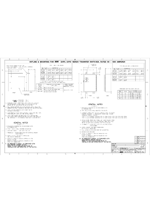 Outline Drawing | ASCO SERIES 175 Remote Control Switch (D175/E175) | 30-400 Amps | Type 1/2/3R/4/4X/12 | 405390-001