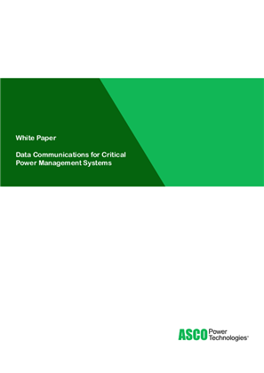 ASCO White Paper | Data Communications for Critical Power Management Systems