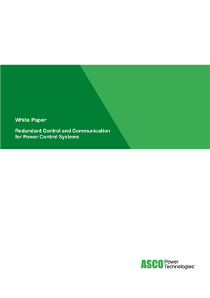 ASCO White Paper | Redundant Control and Communication for Power Control Systems