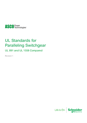 ASCO White Paper: UL Standards for Paralleling Switchgear