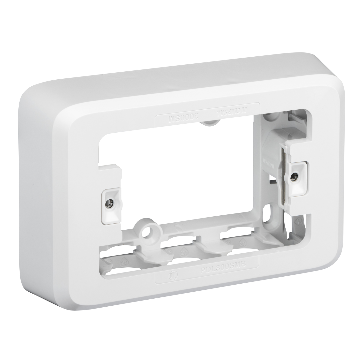 PDL Iconic - Mounting Block Shallow 32mm 1-Gang - White