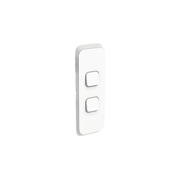 Iconic, Cover Plate Switch, Architrave 2-Gang, Vivid White