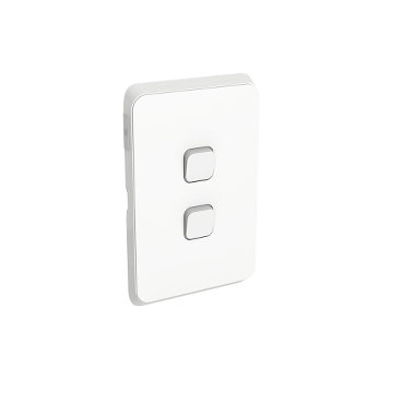 PDL Iconic Flush Switch, Vertical Mount, 2 Gang, 250V, 10Ax1-Way/2-Way