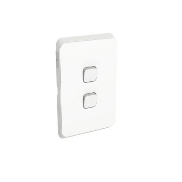 Iconic, Cover Plate Switch, 2-Gang, Vivid White