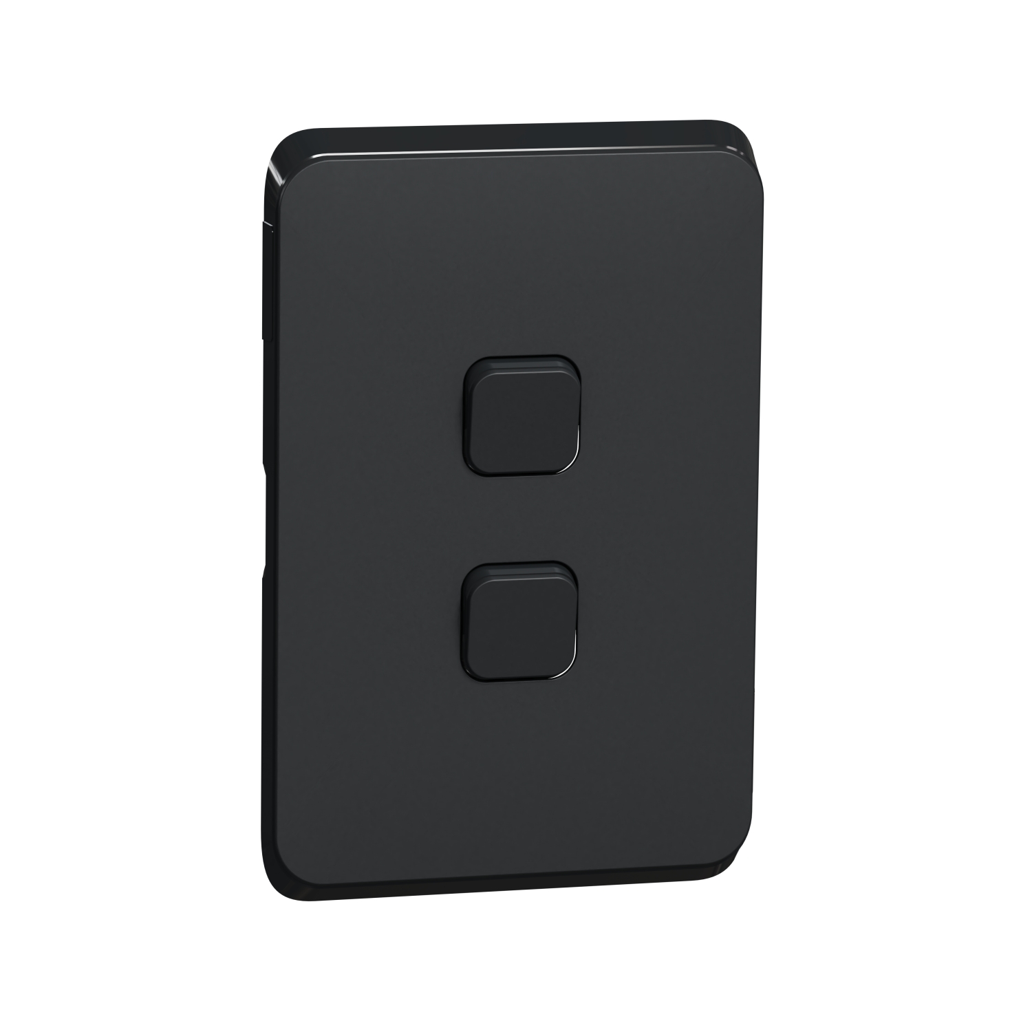 PDL Iconic - Cover Plate Switch 2-Gang - Solid Black