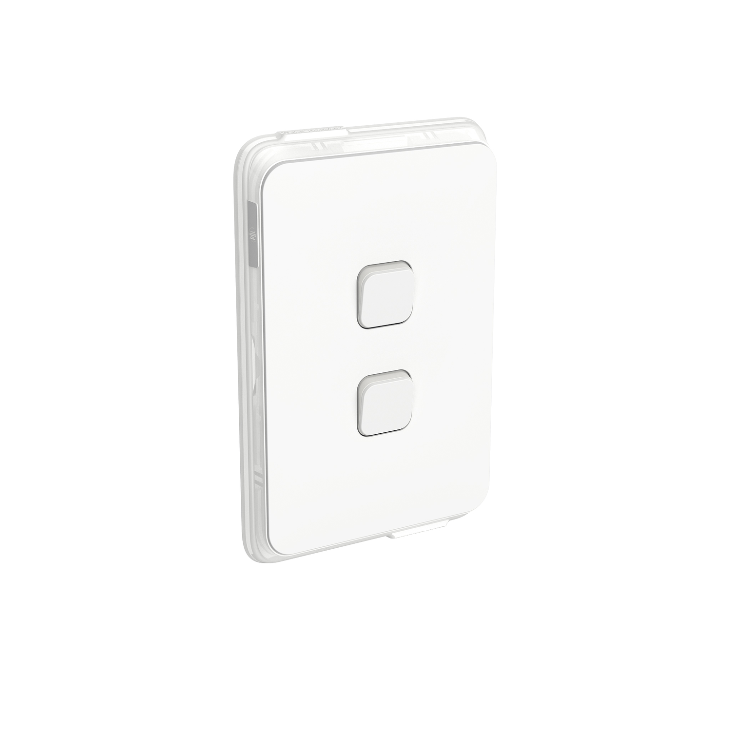 PDL Iconic - Waterproof Switch 2-Gang 20A IP44 Vertical - Vivid White