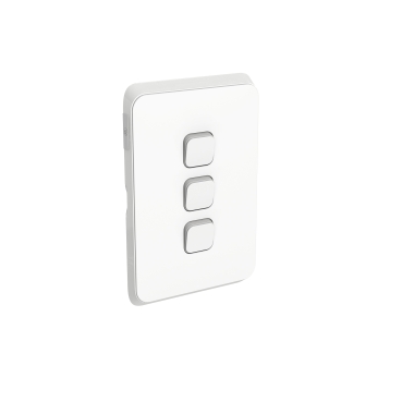 Iconic, Cover Plate Switch, 3-Gang, Vivid White