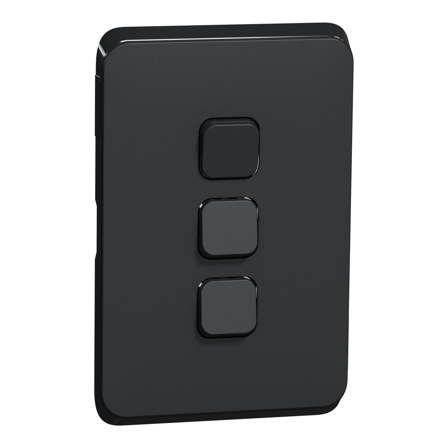 PDL Iconic - Cover Plate Switch 3-Gang - Solid Black