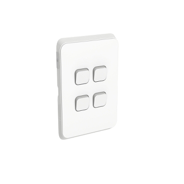 PDL Iconic Flush Switch, Vertical Mount, 4 Gang, 250V, 10Ax1-Way/2-Way