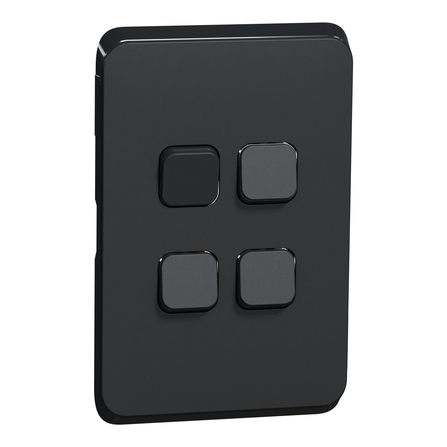 PDL Iconic - Cover Plate Switch 4-Gang - Solid Black