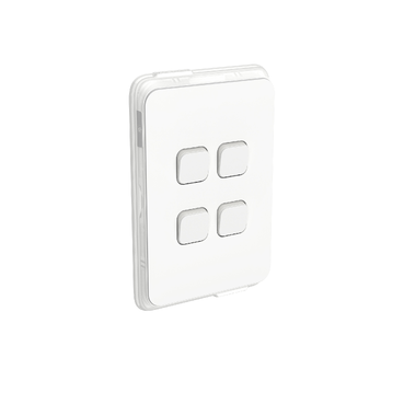 PDL Iconic Switch, Vertical 4 Gang, 1/2 Way 10AX, 250V, IP44