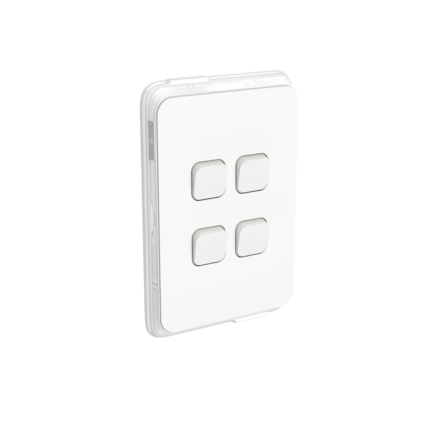 PDL Iconic - Waterproof Switch 4-Gang 20A IP44 Vertical - Vivid White