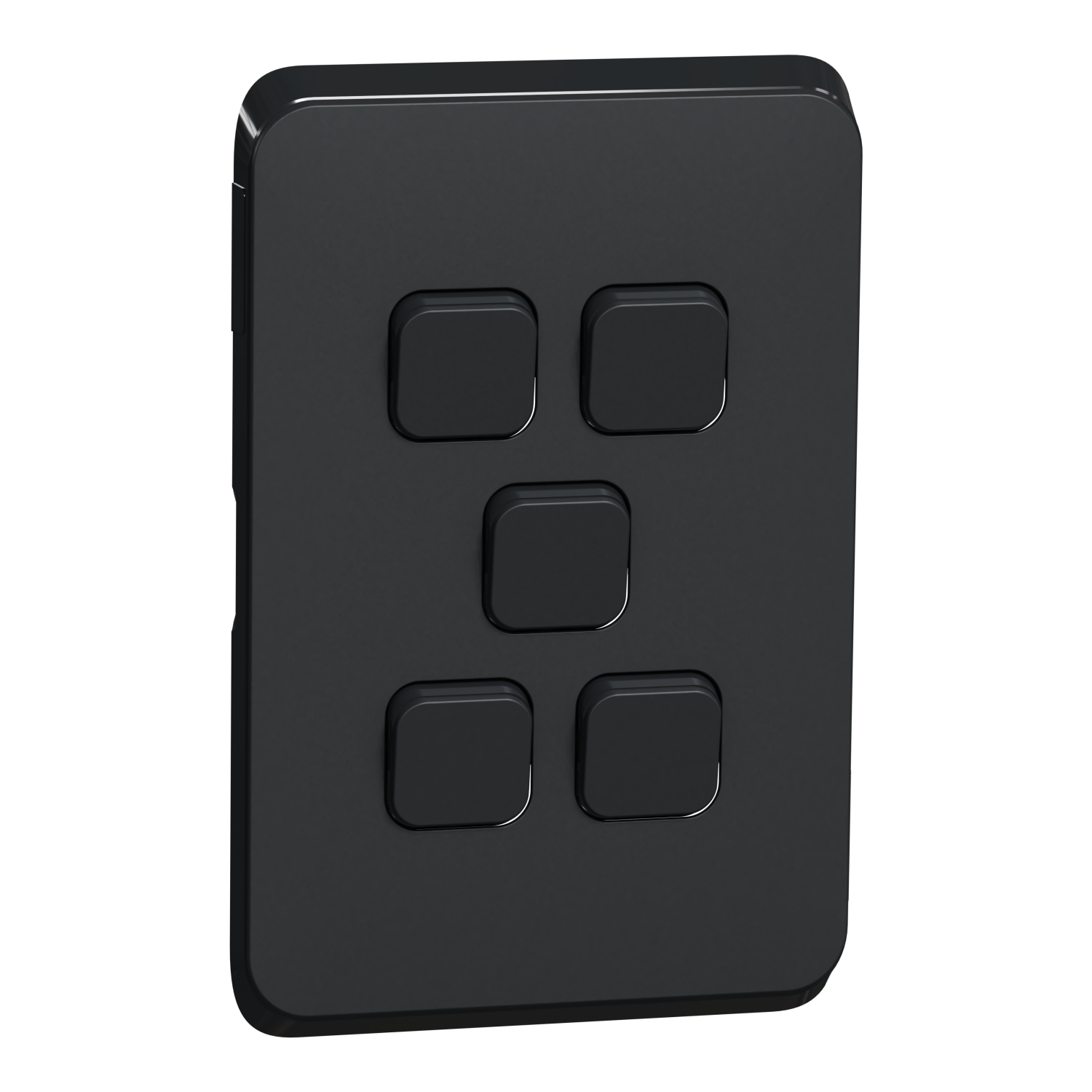PDL Iconic - Cover Plate Switch 5-Gang - Solid Black
