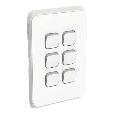 PDL Iconic Switch Plate Skin, 6 Gang, Horizontal/Vertical Mount