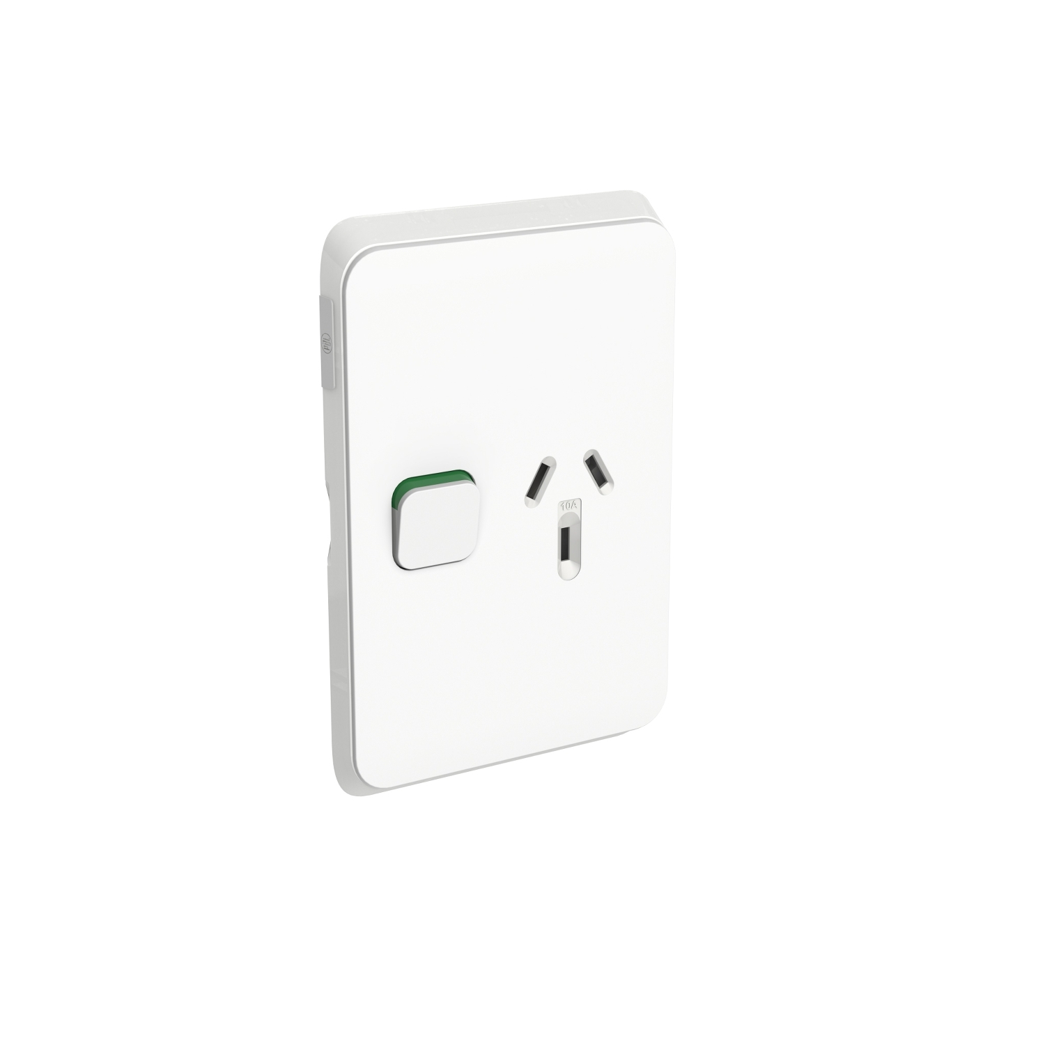 PDL Iconic - Switched Socket 10A Vertical 250V - Vivid White