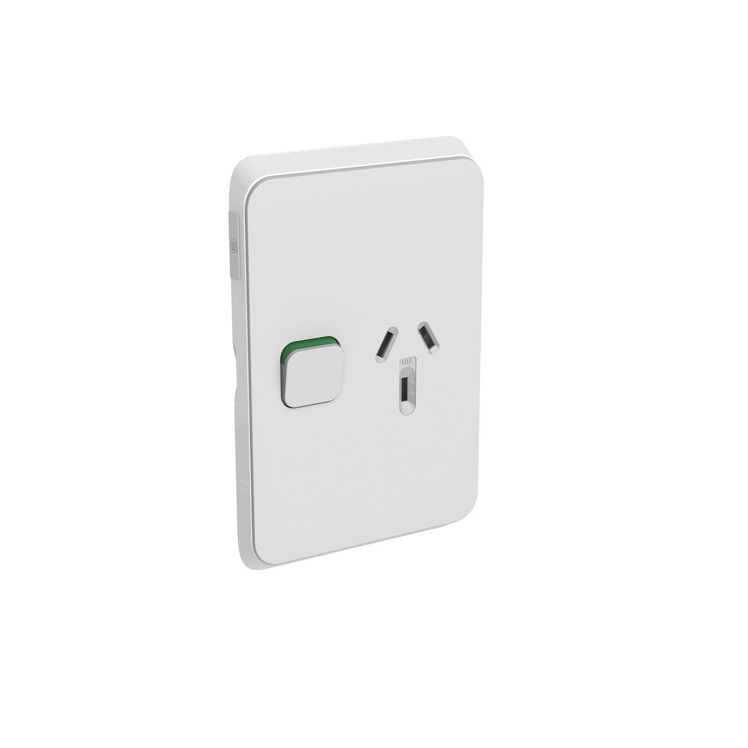 PDL Iconic - Cover Plate Switched Socket 10A Vertical - Cool Grey