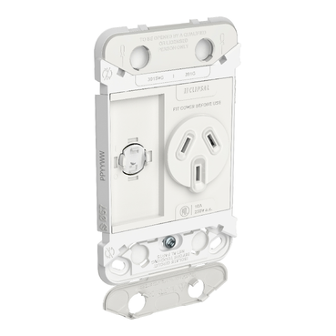 PDL Iconic Single Switch Power Point Grid, Vertical Mount, 250V, 10A