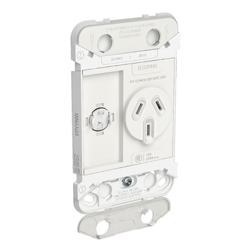 Iconic, Grid Switched Socket, 10A Vertical 250V