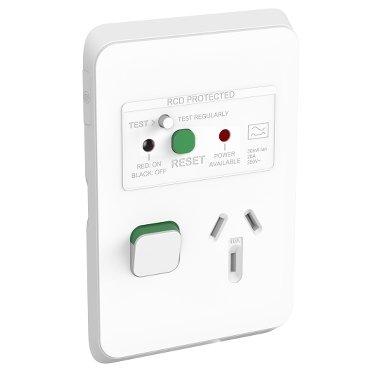 PDL Iconic, Switched Socket, Switch & Socket, RCD, Vert, 10 A